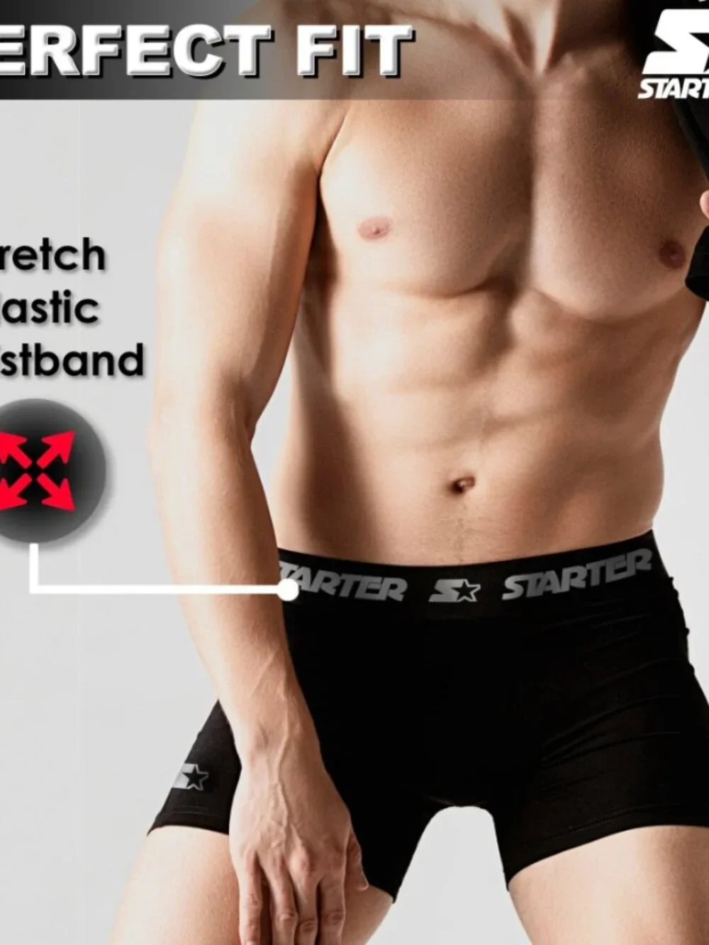 NEW Starter Men’s Active Performance Boxer Briefs Underwear 6 Pack Set of 6 S Si